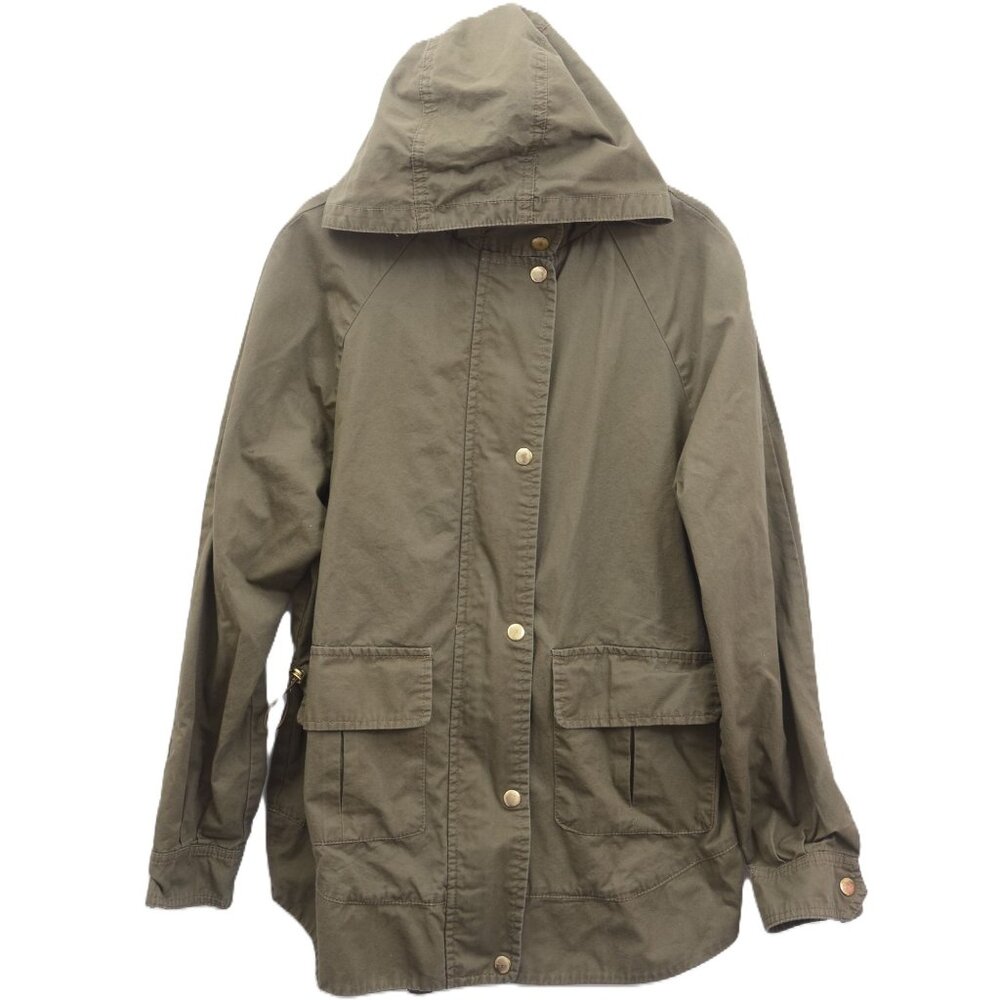 Love Tree Military Green Cotton Cargo Utility Hooded Jacket Women's SM